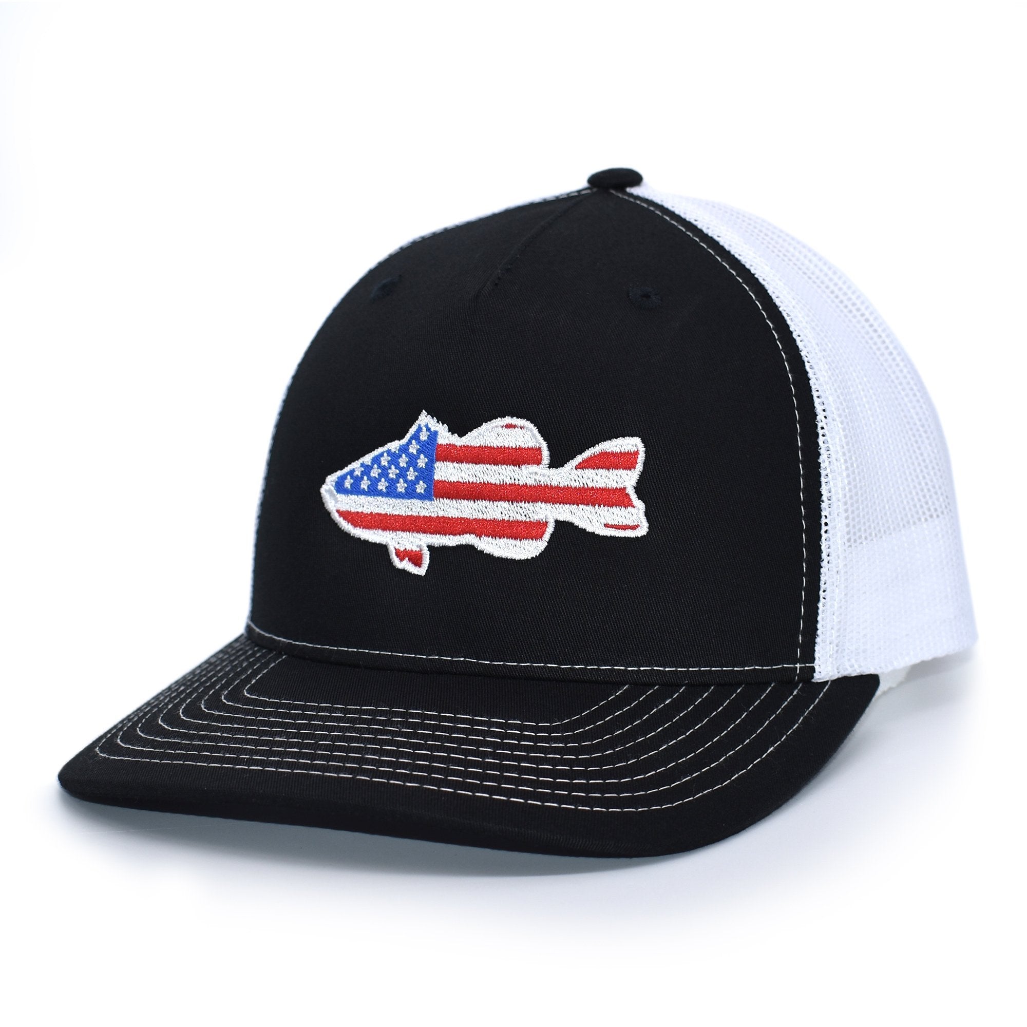 Basscasters USA - American Flag Large Mouth Bass Hat