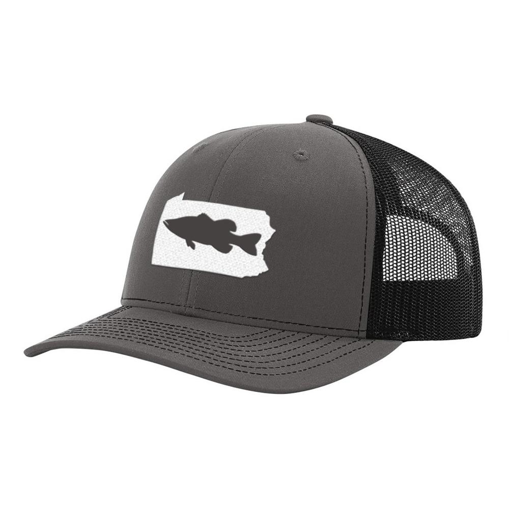 Pennsylvania Bass Fishing Hat - Charcoal / Black – Basscasters USA